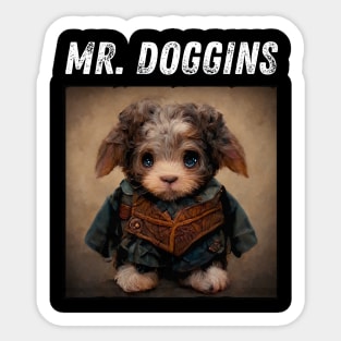 Mr. Doggins - Dog in Medieval Clothing - Pet - Fantasy - Funny Cute Puppy Sticker